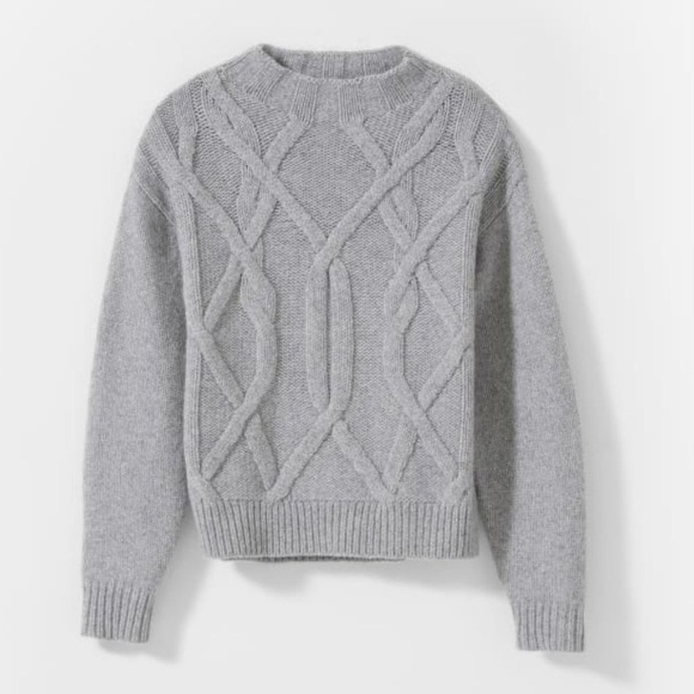 Everlane The Cable Mockneck GREY
